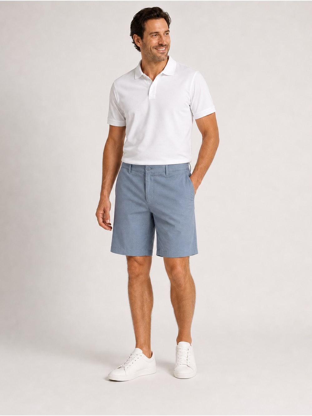 Hang Ten Men’s Blue Check Stretch Shorts 34